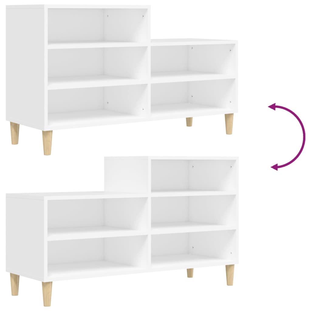 Scarpiera Bianca 102x36x60 cm in Legno Multistrato