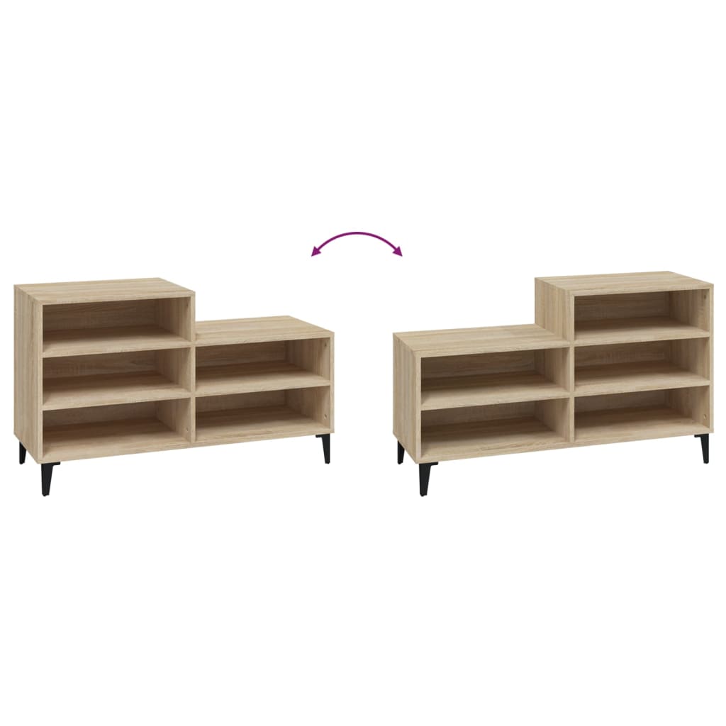 Scarpiera Rovere Sonoma 102x36x60 cm in Legno Multistrato