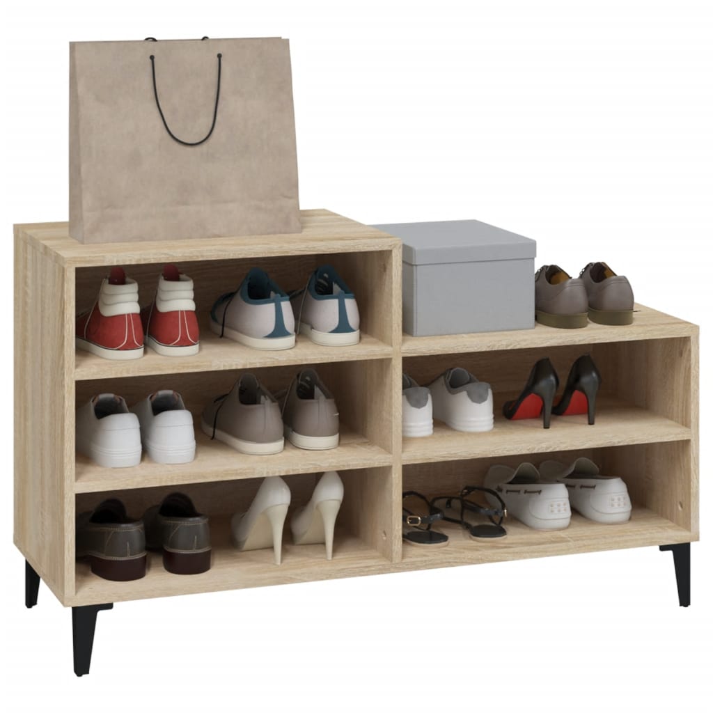 Scarpiera Rovere Sonoma 102x36x60 cm in Legno Multistrato