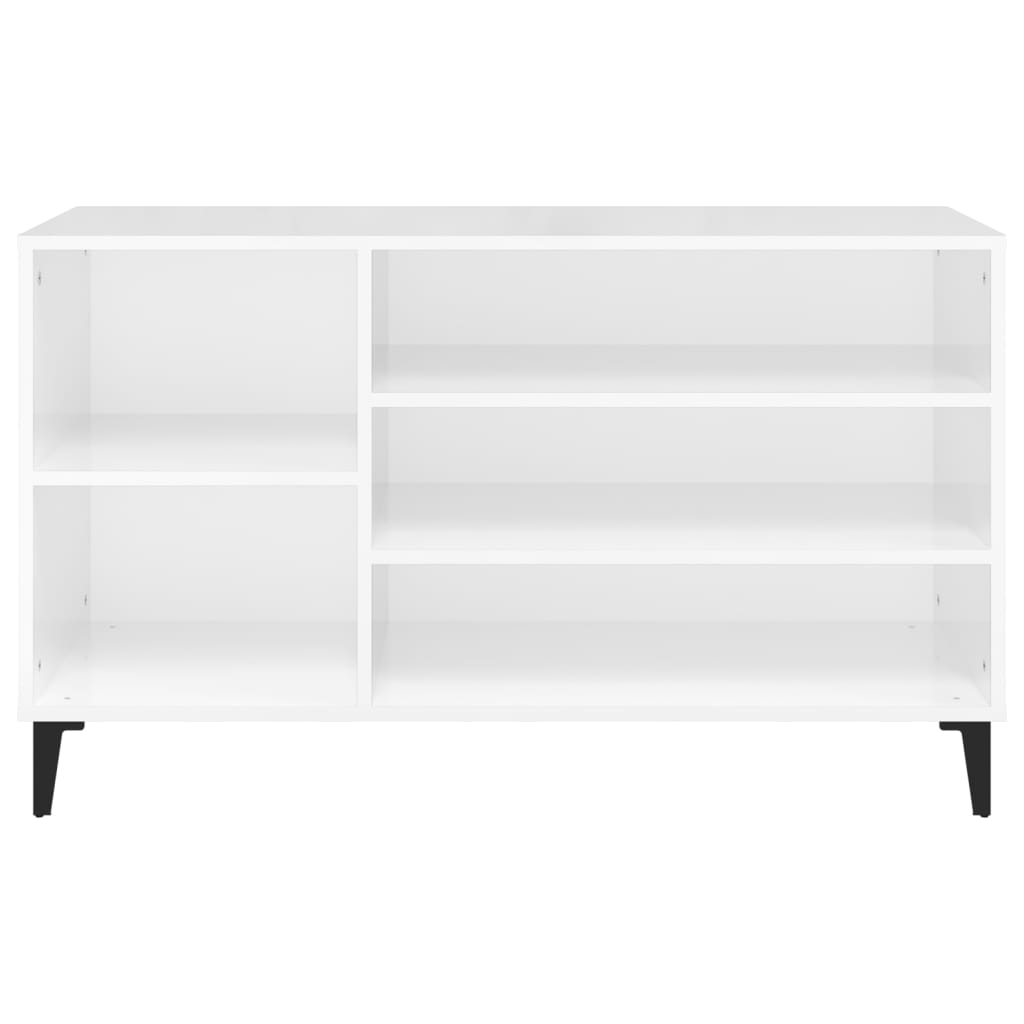 Scarpiera Bianco Lucido 102x36x60 cm in Legno Multistrato