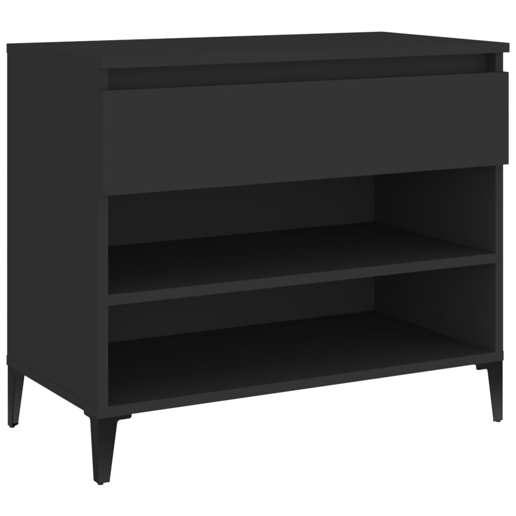 Scarpiera Nera 70x36x60 cm in Legno Multistrato