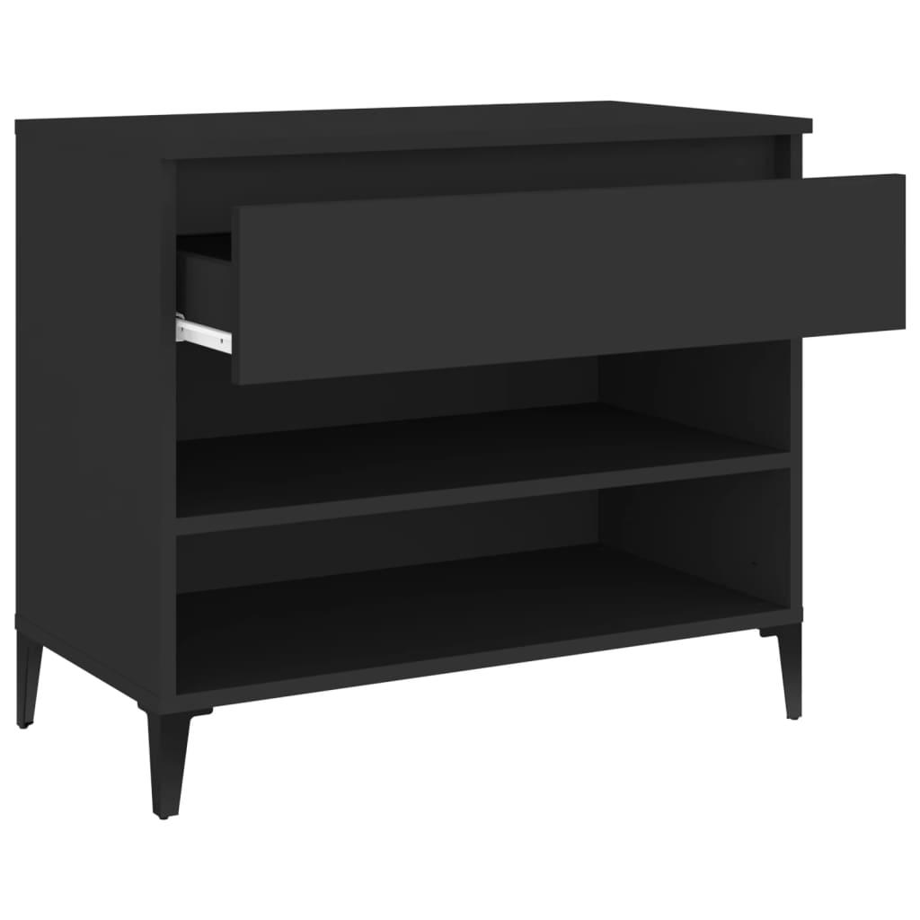 Scarpiera Nera 70x36x60 cm in Legno Multistrato