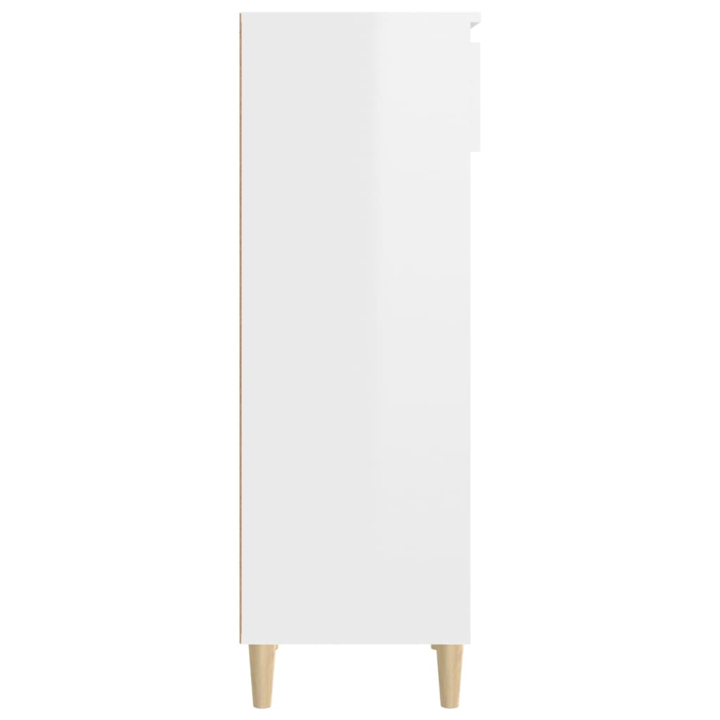 Scarpiera Bianco Lucido 40x36x105 cm in Legno Multistrato