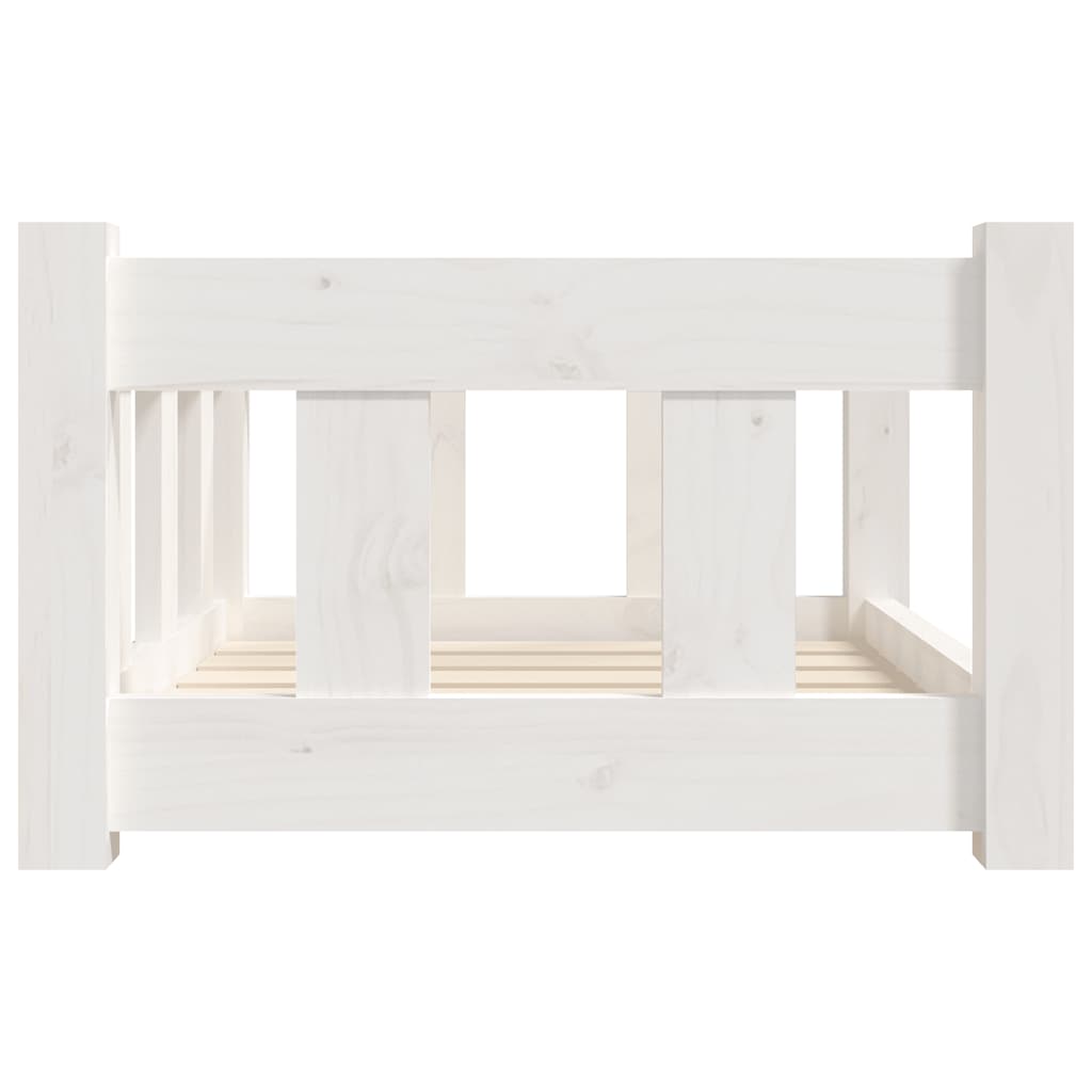 Cuccia per Cani Bianca 55,5x45,5x28cm in Legno Massello di Pino