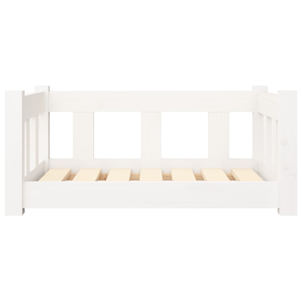 Cuccia per Cani Bianca 65,5x50,5x28 cm Legno Massello di Pino