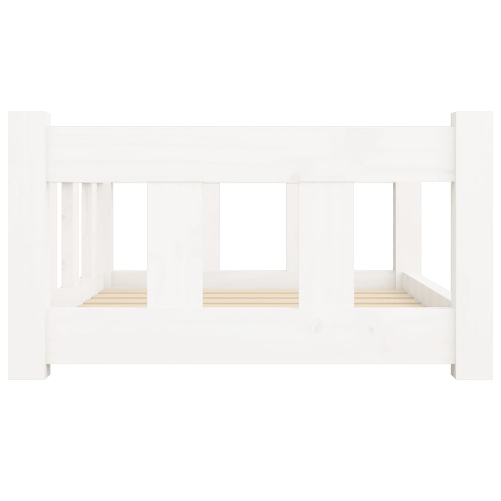 Cuccia per Cani Bianca 65,5x50,5x28 cm Legno Massello di Pino