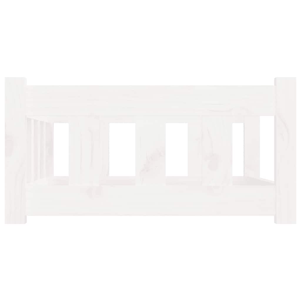 Cuccia per Cani Bianca 75,5x55,5x28cm in Legno Massello di Pino