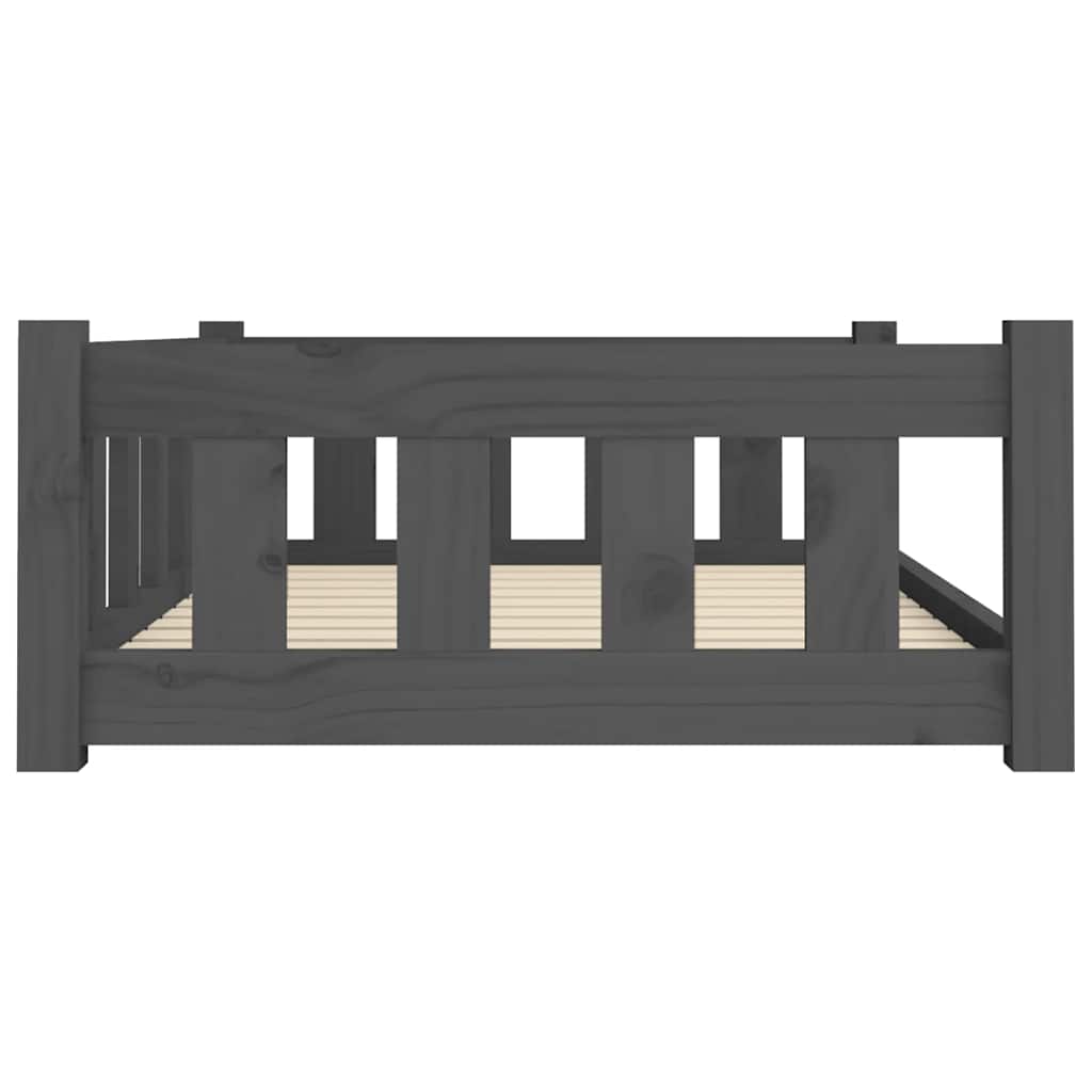 Cuccia per Cani Grigia 95,5x65,5x28 cm Legno Massello di Pino