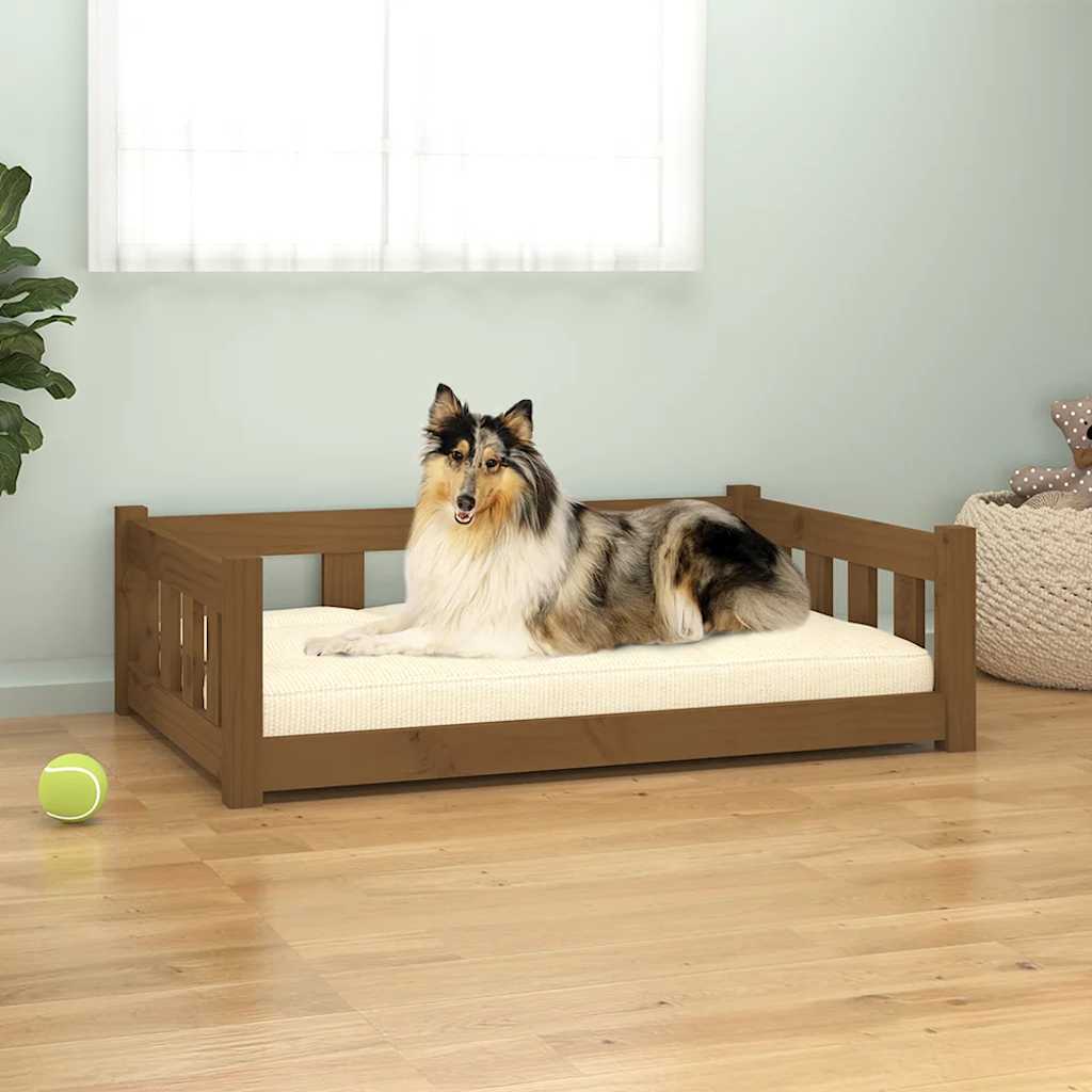 Cuccia per Cani Ambra 95,5x65,5x28 cm in Legno Massello di Pino