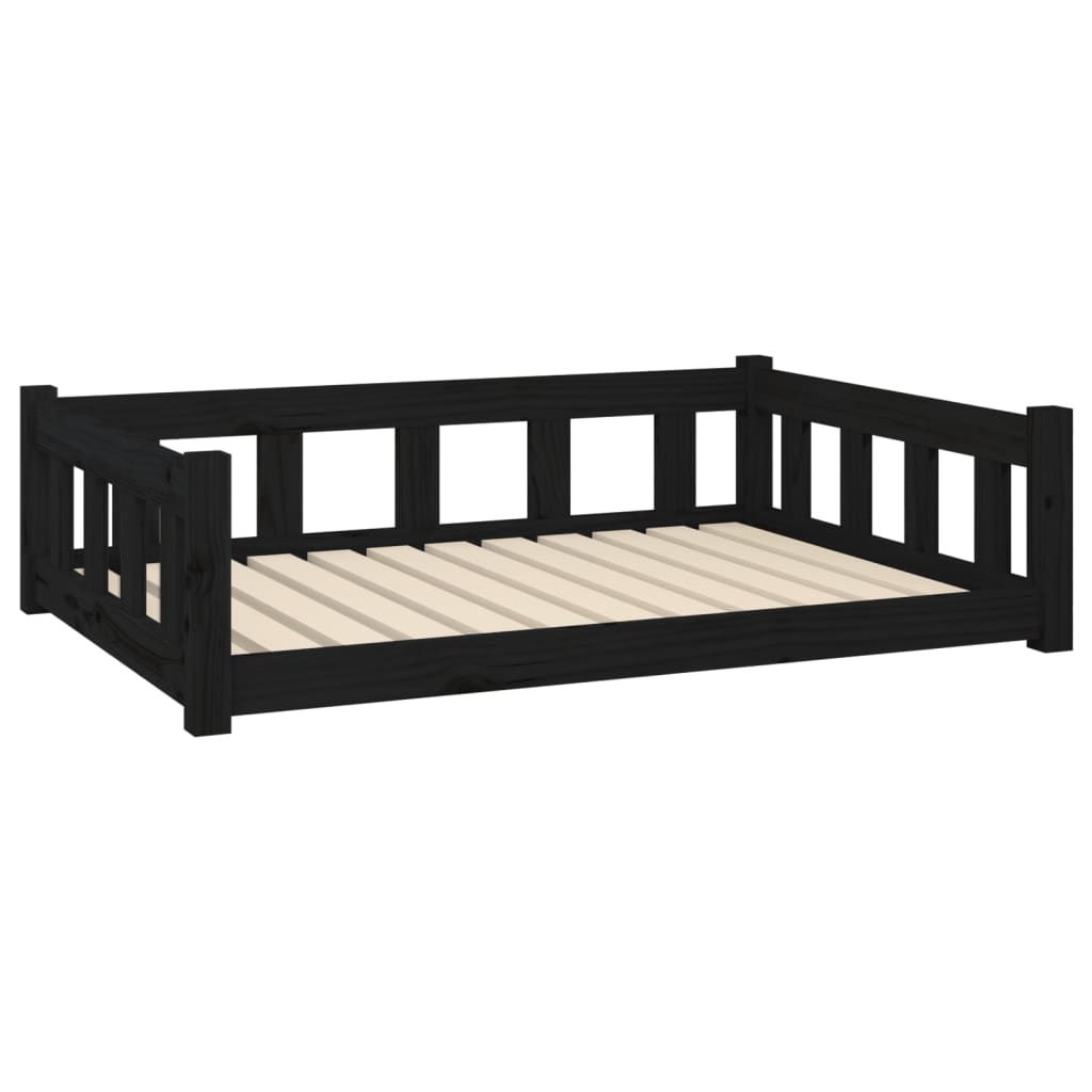 Cuccia per Cani Nera 105,5x75,5x28 cm in Legno Massello di Pino
