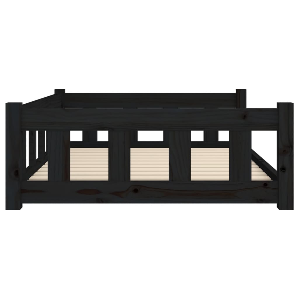 Cuccia per Cani Nera 105,5x75,5x28 cm in Legno Massello di Pino