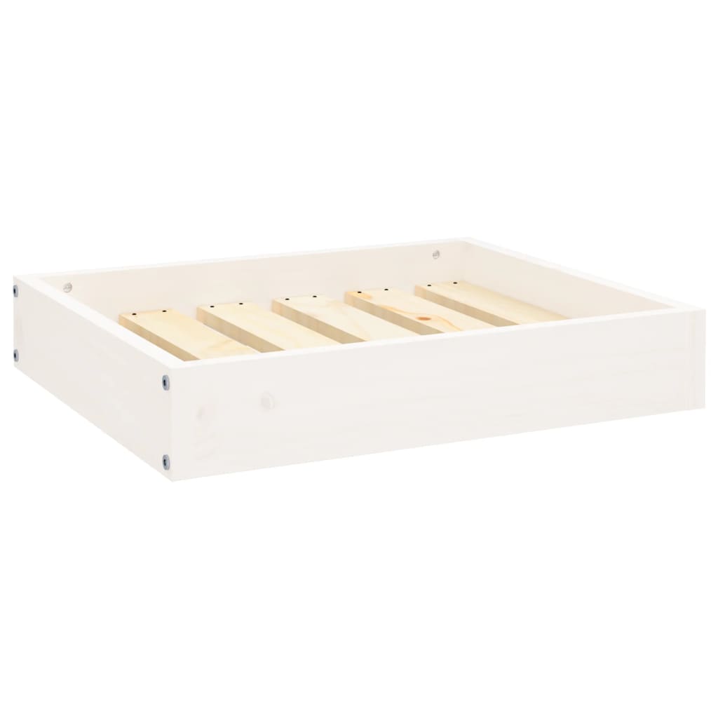 Cuccia per Cani Bianca 51,5x44x9 cm in Legno Massello di Pino