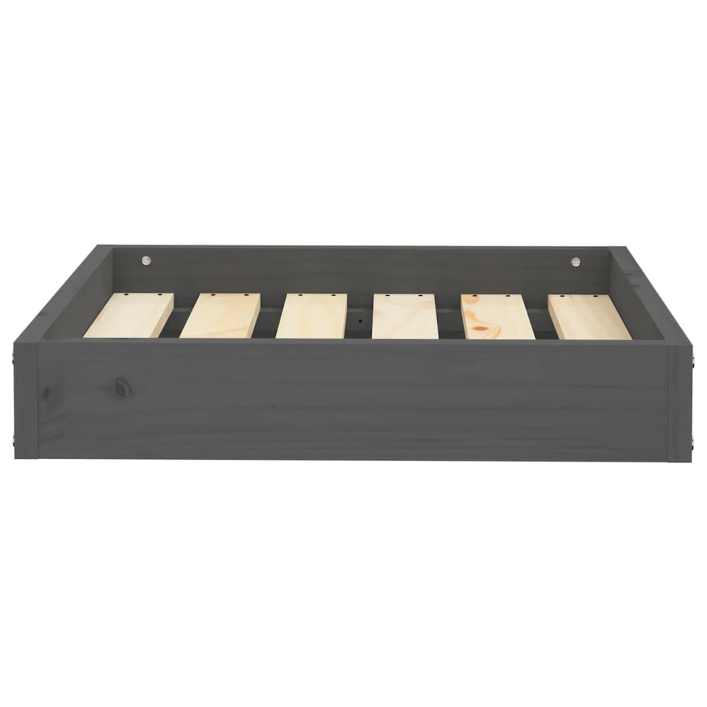 Cuccia per Cani Grigia 51,5x44x9 cm in Legno Massello di Pino