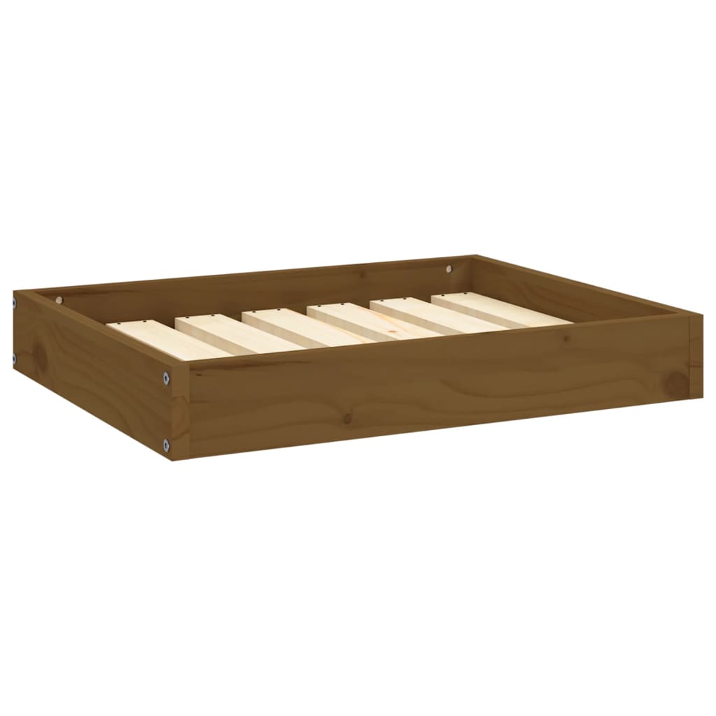 Cuccia per Cani Ambrata 61,5x49x9 cm in Legno Massello di Pino