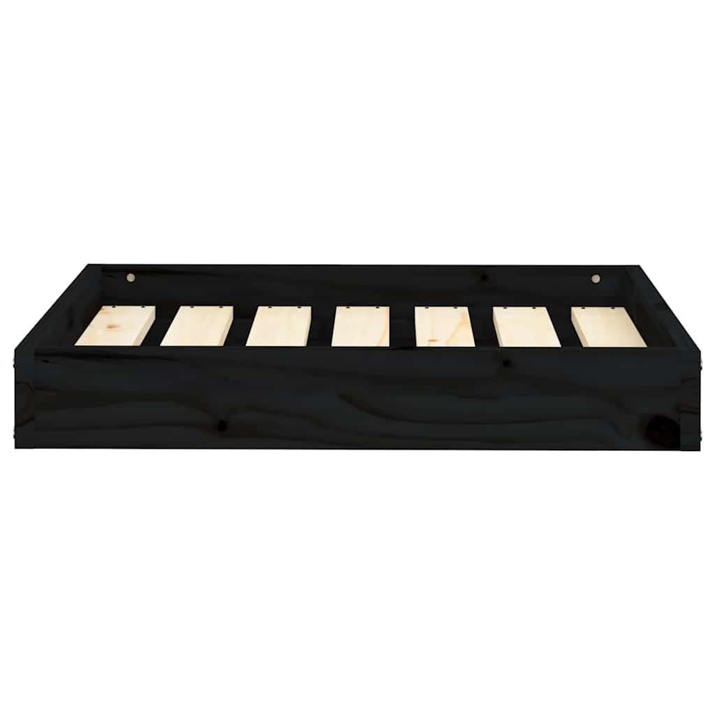 Cuccia per Cani Nera 61,5x49x9 cm in Legno Massello di Pino