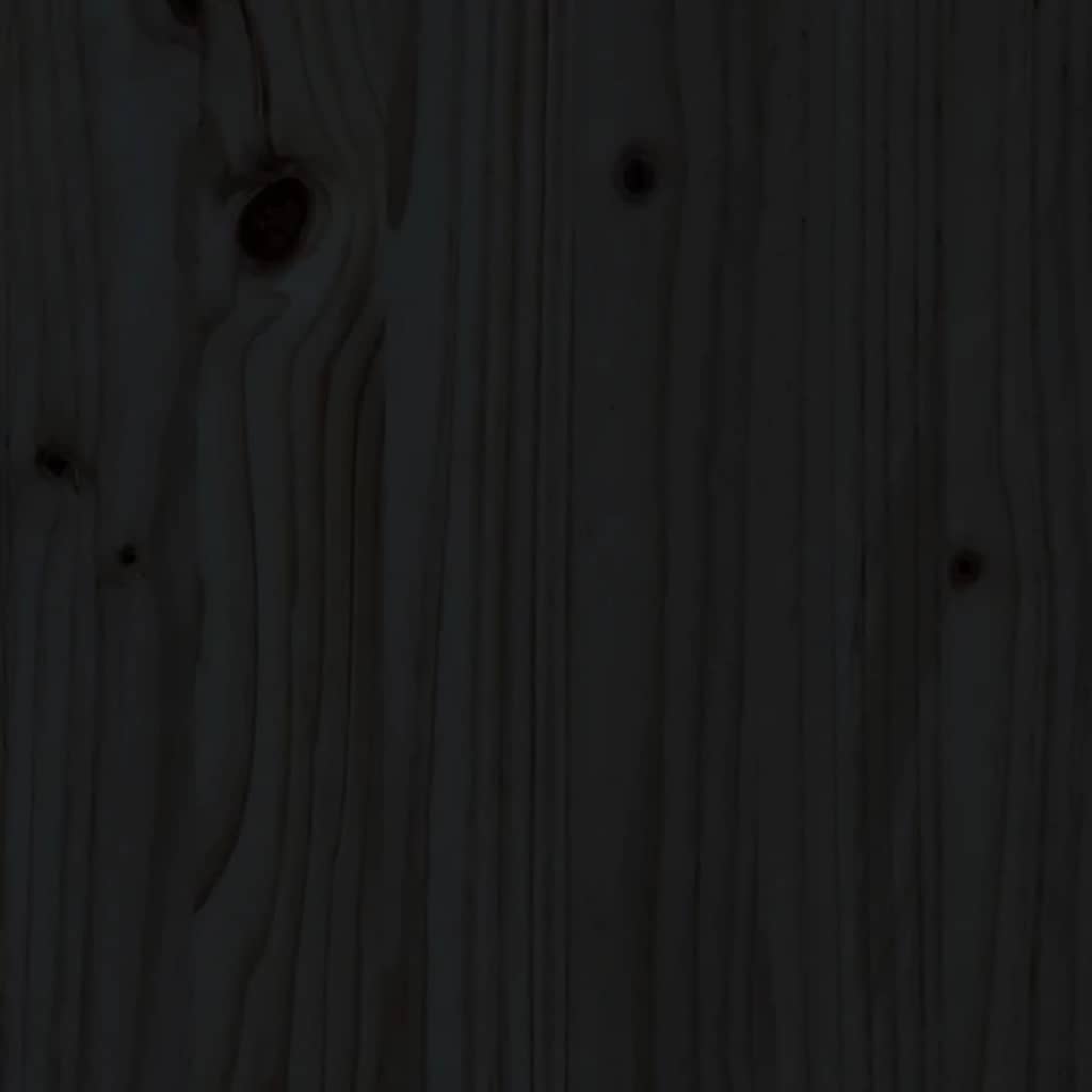 Cuccia per Cani Nera 61,5x49x9 cm in Legno Massello di Pino