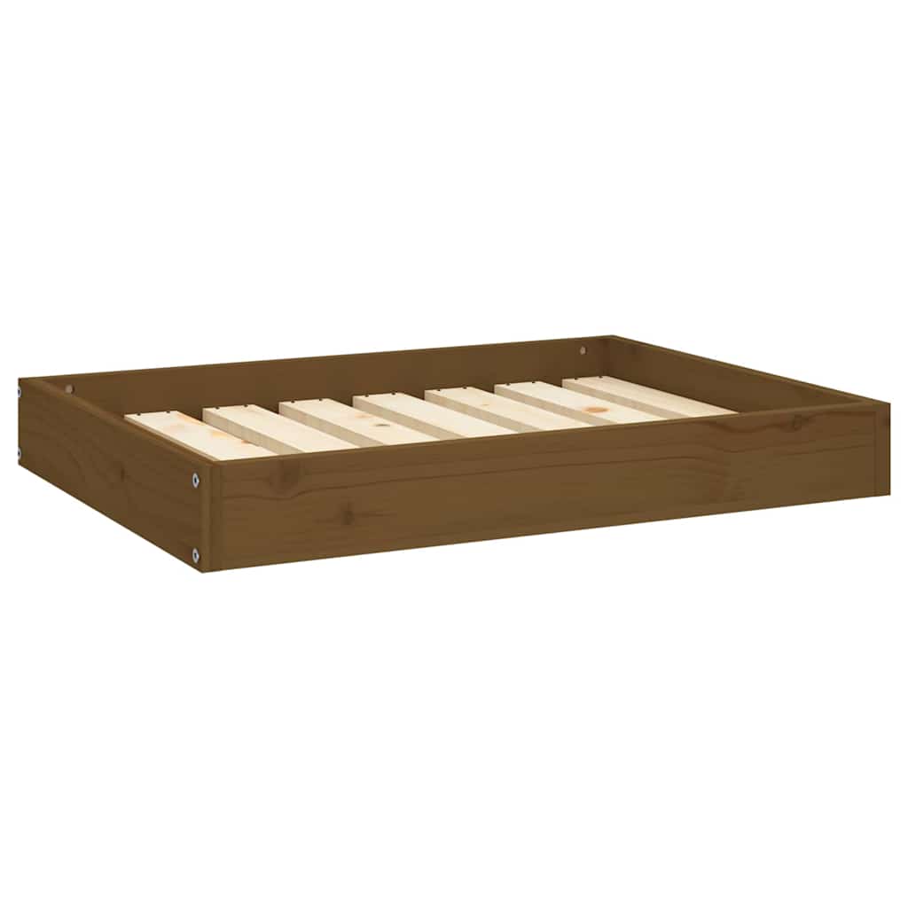Cuccia per Cani Ambrata 71,5x54x9 cm in Legno Massello di Pino