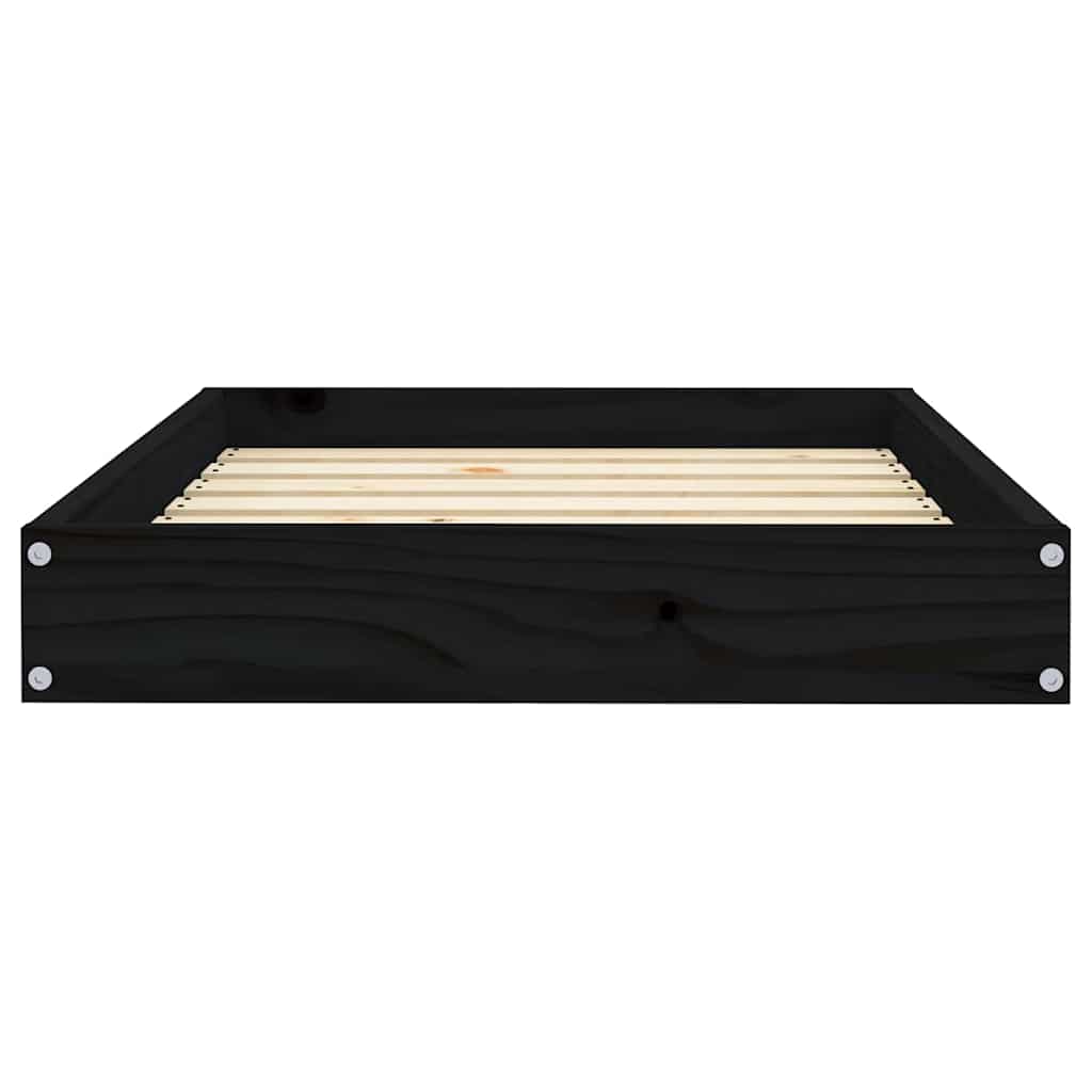 Cuccia per Cani Nera 71,5x54x9 cm in Legno Massello di Pino