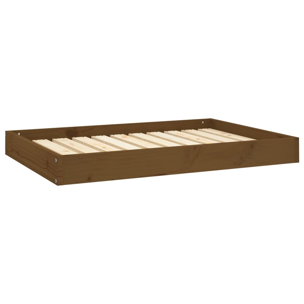 Cuccia per Cani Ambrata 91,5x64x9 cm in Legno Massello di Pino
