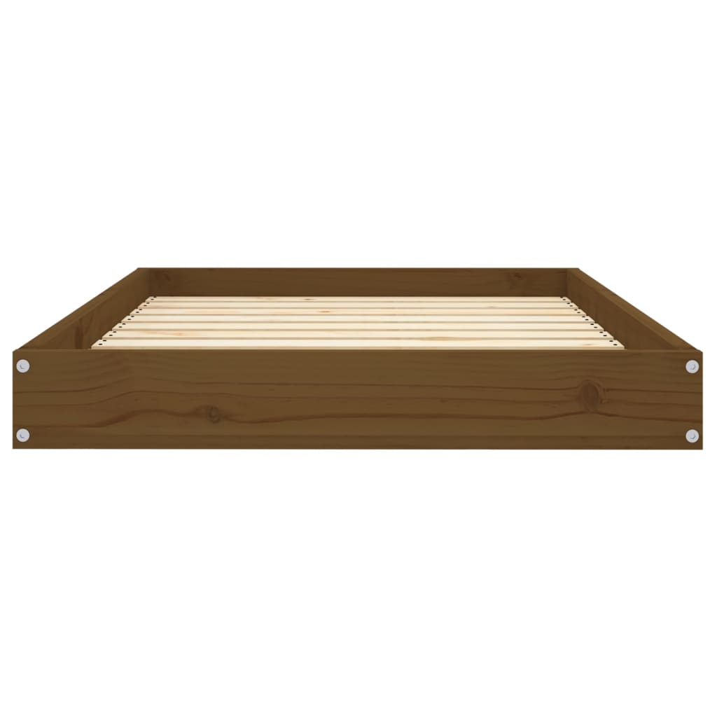 Cuccia per Cani Ambrata 91,5x64x9 cm in Legno Massello di Pino