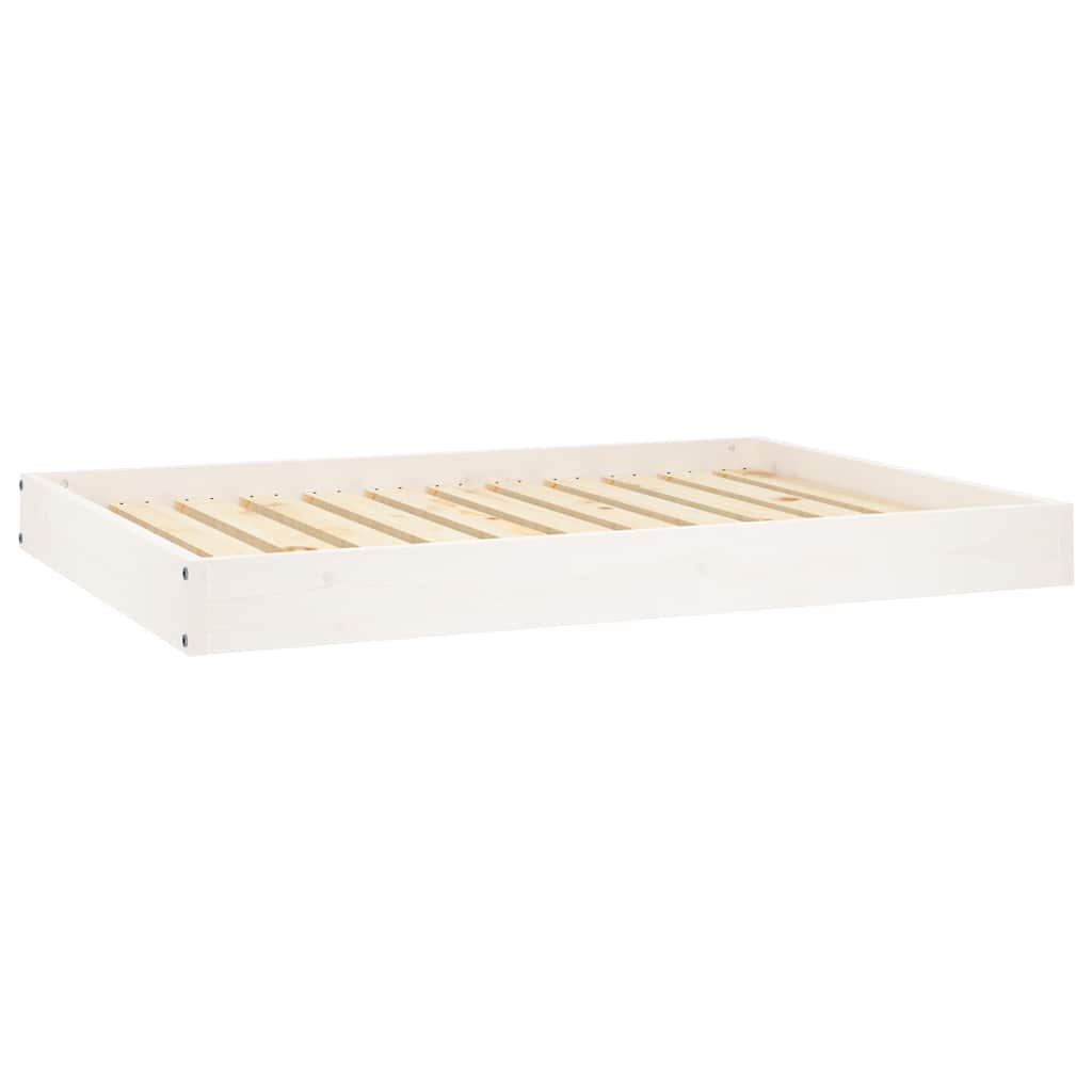 Cuccia per Cani Bianca 101,5x74x9 cm in Legno Massello di Pino