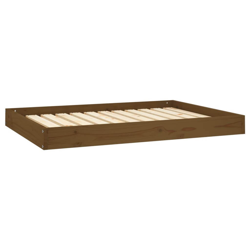 Cuccia per Cani Ambrata 101,5x74x9 cm in Legno Massello di Pino