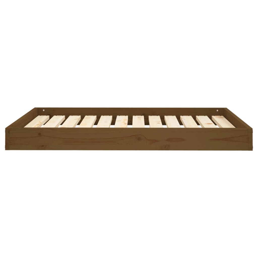 Cuccia per Cani Ambrata 101,5x74x9 cm in Legno Massello di Pino