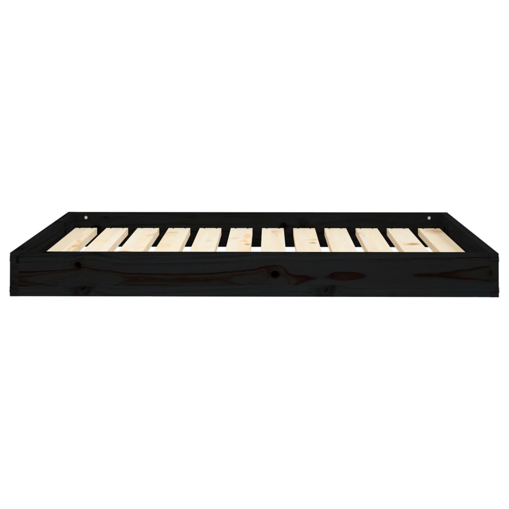 Cuccia per Cani Nera 101,5x74x9 cm in Legno Massello di Pino