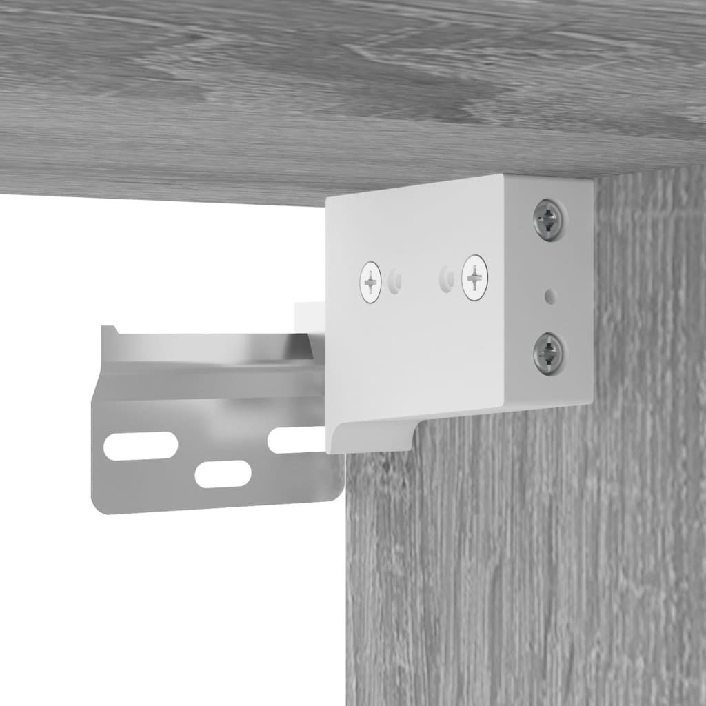 Scarpiera a Muro Grigio Sonoma 70x35x38 cm Legno Massello Pino