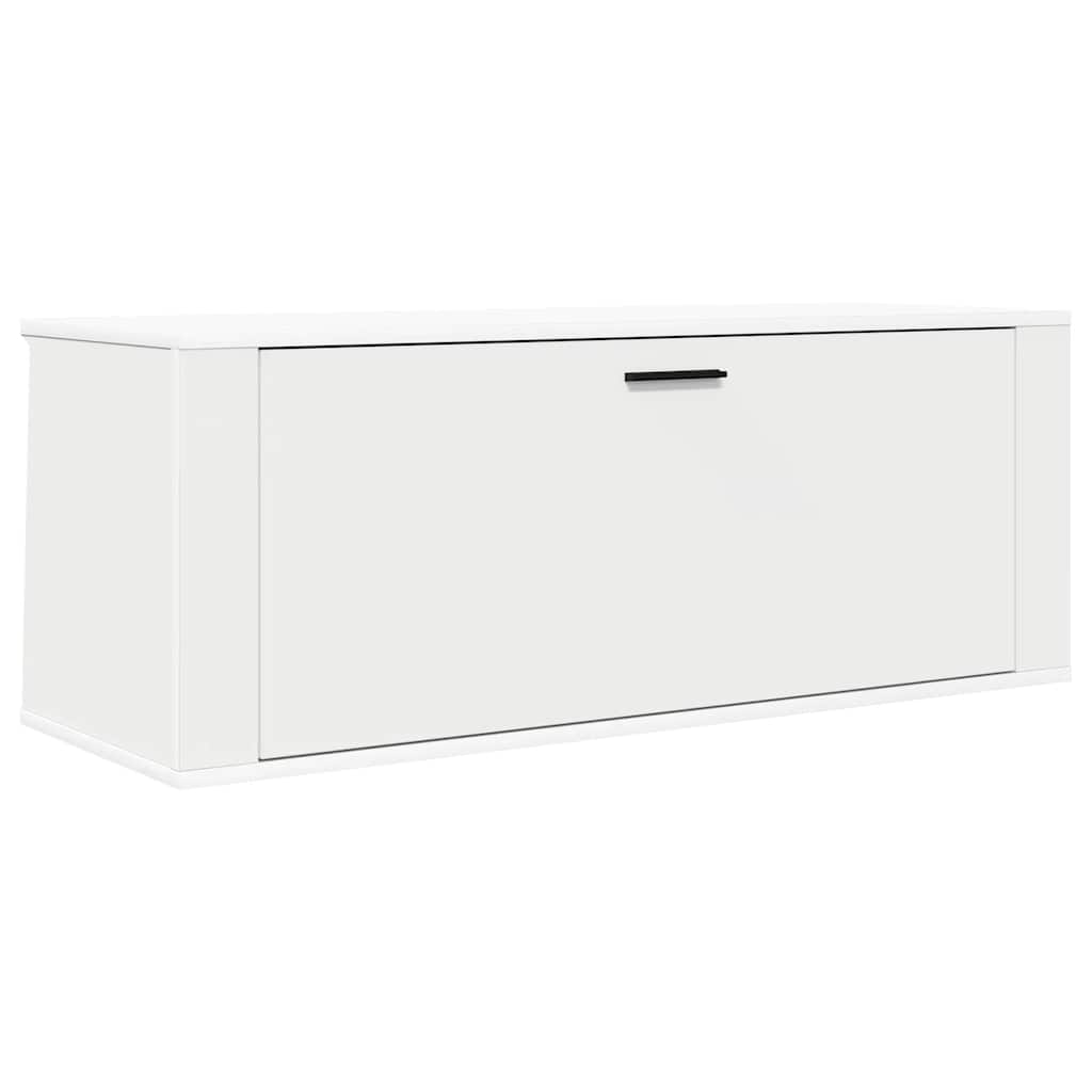 Scarpiera a Muro Bianca 100x35x38 cm in Legno Multistrato