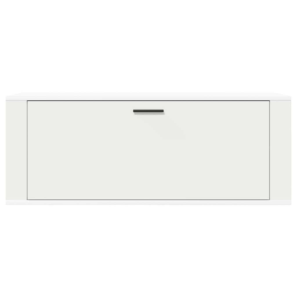 Scarpiera a Muro Bianca 100x35x38 cm in Legno Multistrato
