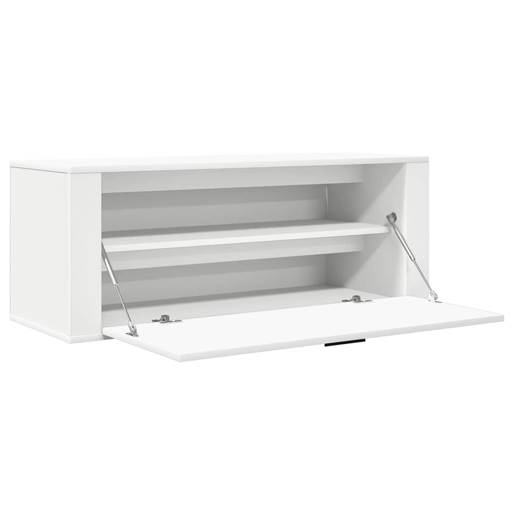 Scarpiera a Muro Bianca 100x35x38 cm in Legno Multistrato
