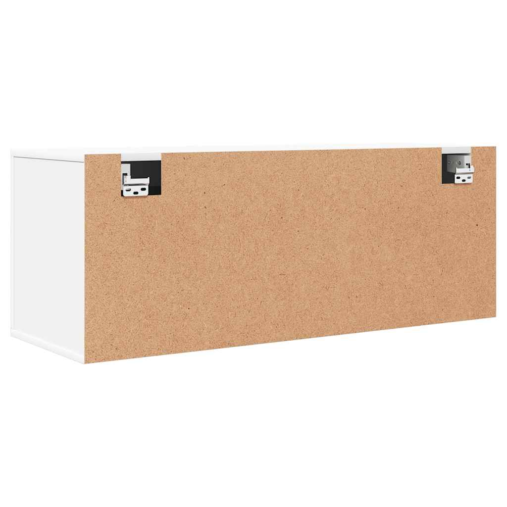 Scarpiera a Muro Bianca 100x35x38 cm in Legno Multistrato