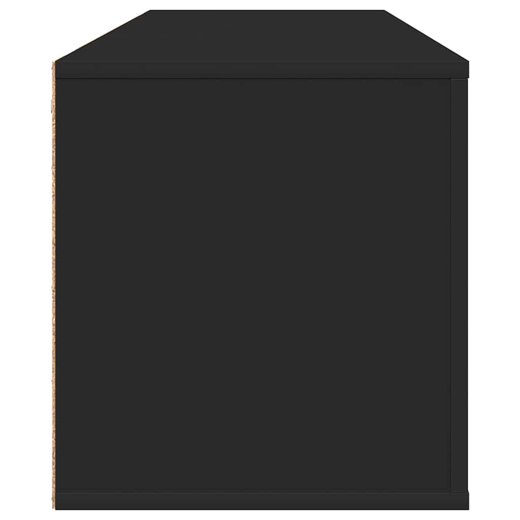Scarpiera a Muro Nero 100x35x38 cm in Legno Multistrato