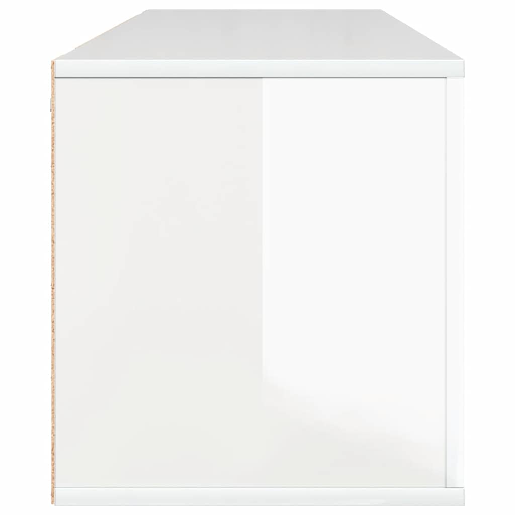 Scarpiera Bianco Lucido 100x35x38 cm in Legno Multistrato