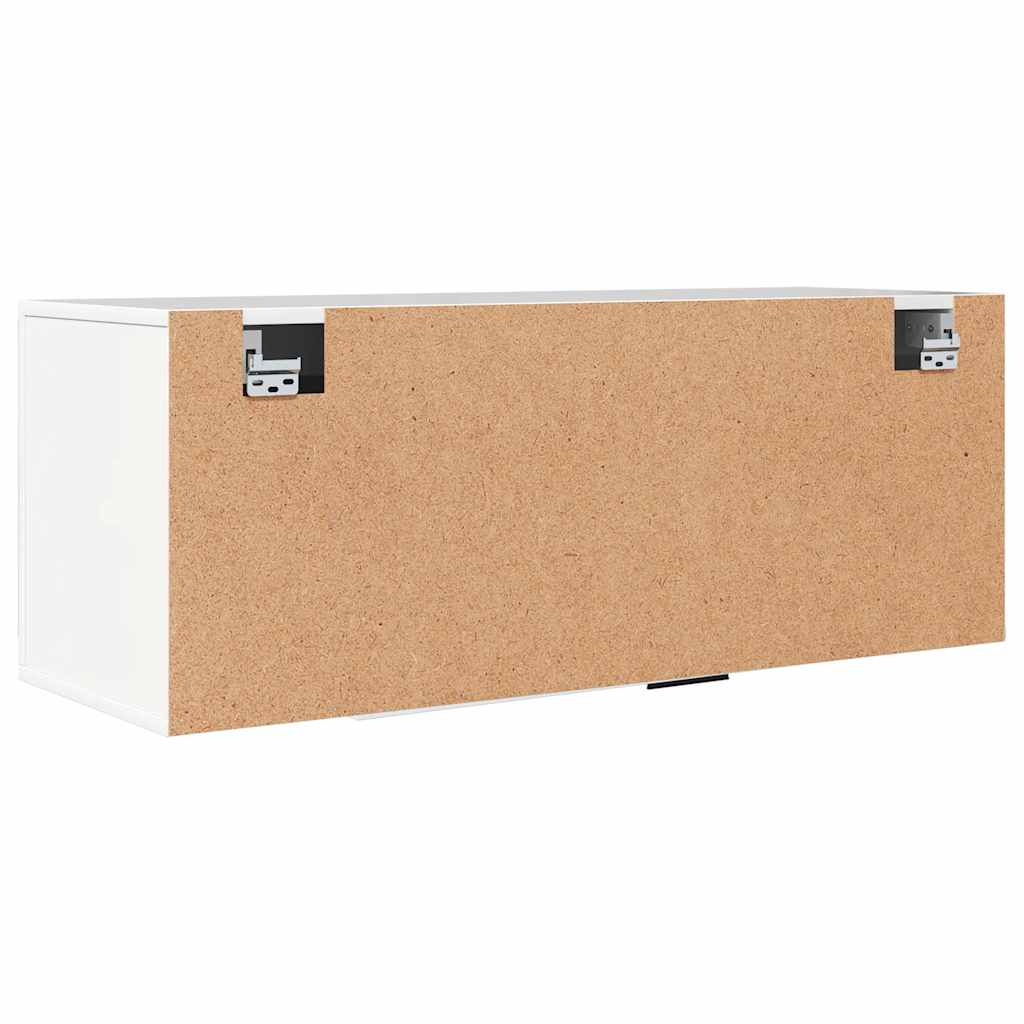 Scarpiera Bianco Lucido 100x35x38 cm in Legno Multistrato
