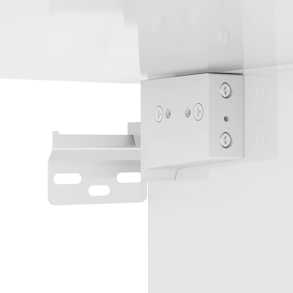 Scarpiera Bianco Lucido 100x35x38 cm in Legno Multistrato