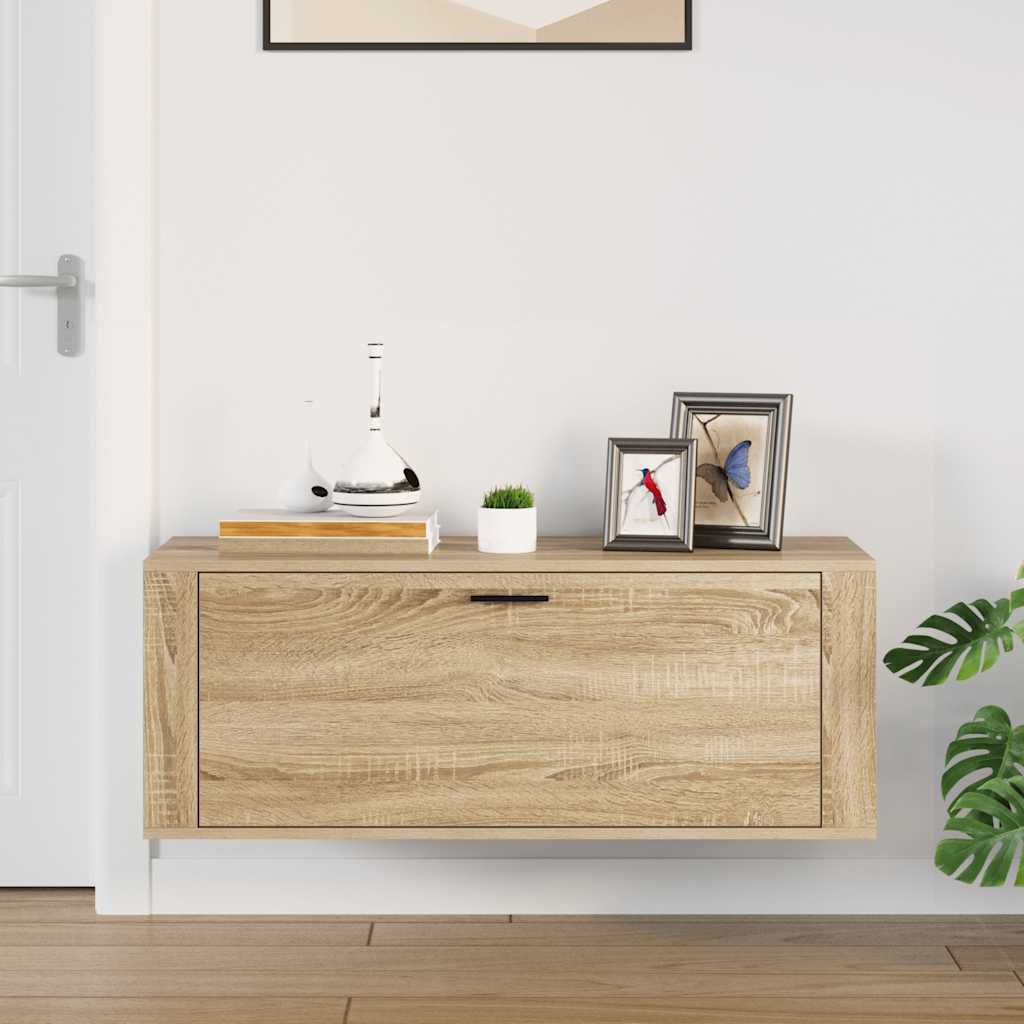 Scarpiera a Muro Rovere Sonoma 100x35x38cm in Legno Multistrato