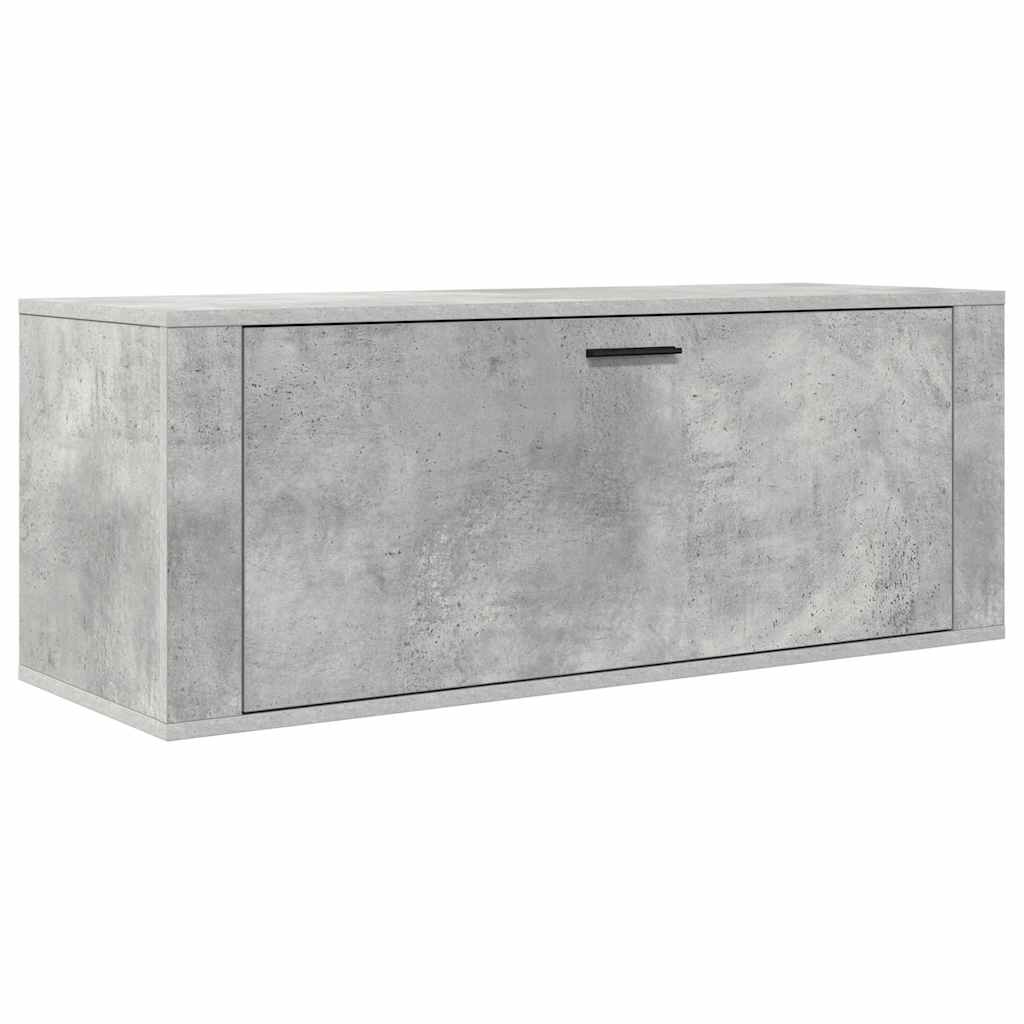 Scarpiera a Muro Grigio Cemento100x35x38cm in Legno Multistrato