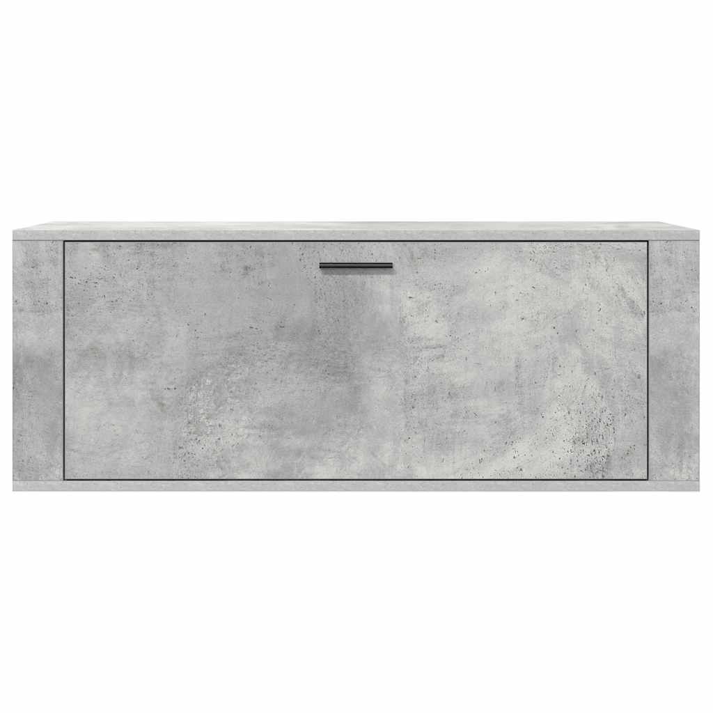 Scarpiera a Muro Grigio Cemento100x35x38cm in Legno Multistrato
