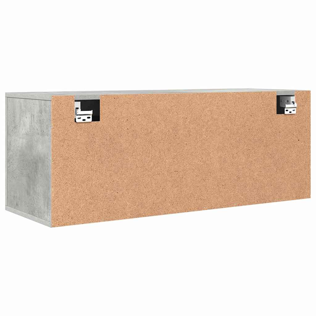 Scarpiera a Muro Grigio Cemento100x35x38cm in Legno Multistrato