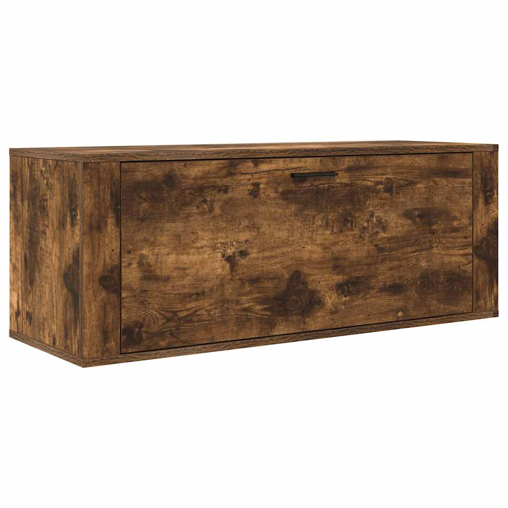 Scarpiera a Muro rovere fumo 100x35x38cm in Legno Multistrato