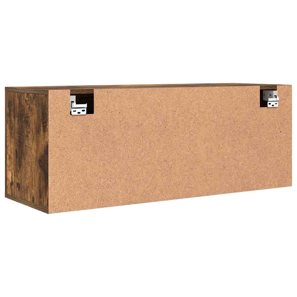 Scarpiera a Muro rovere fumo 100x35x38cm in Legno Multistrato