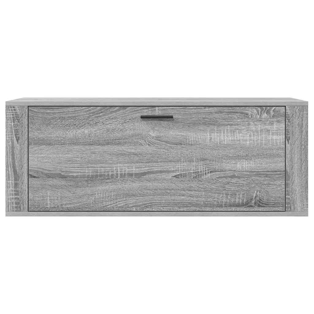 Scarpiera a Muro Grigio Sonoma 100x35x38cm in Legno Multistrato
