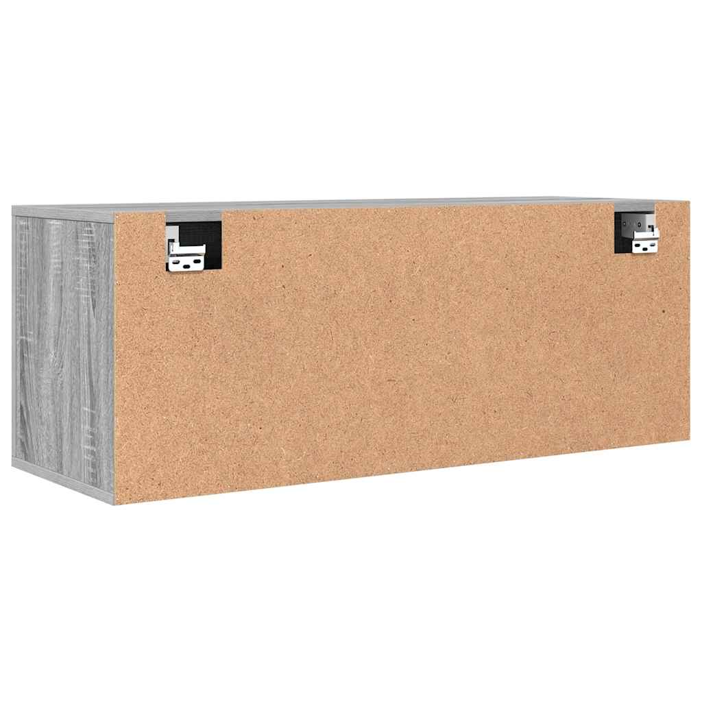 Scarpiera a Muro Grigio Sonoma 100x35x38cm in Legno Multistrato