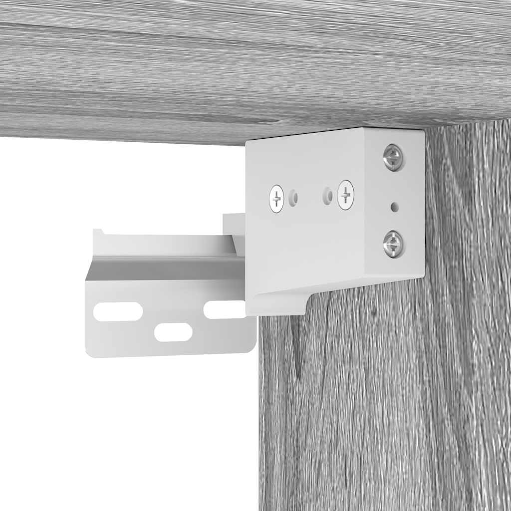 Scarpiera a Muro Grigio Sonoma 100x35x38cm in Legno Multistrato