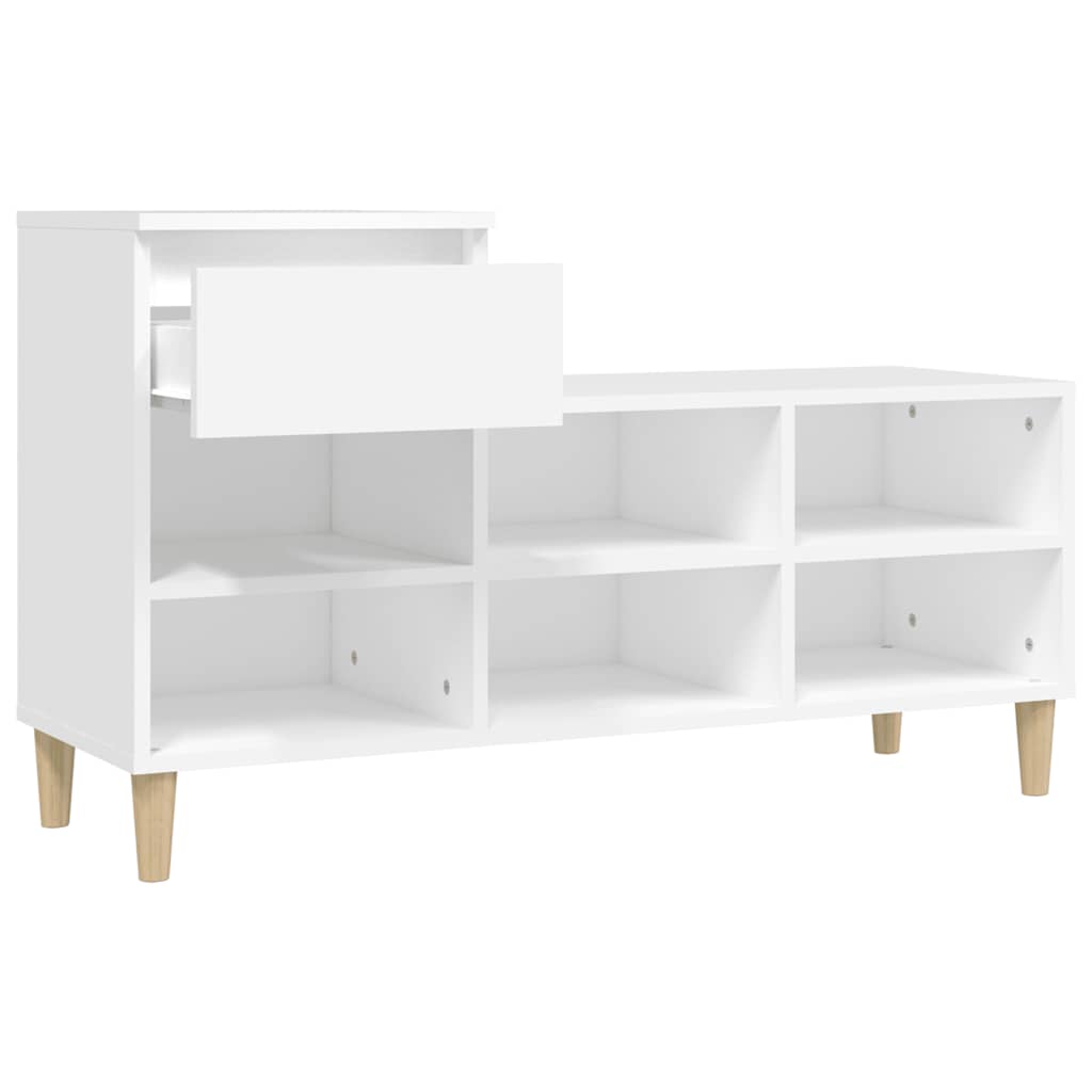 Scarpiera Bianca 102x36x60 cm in Legno Multistrato