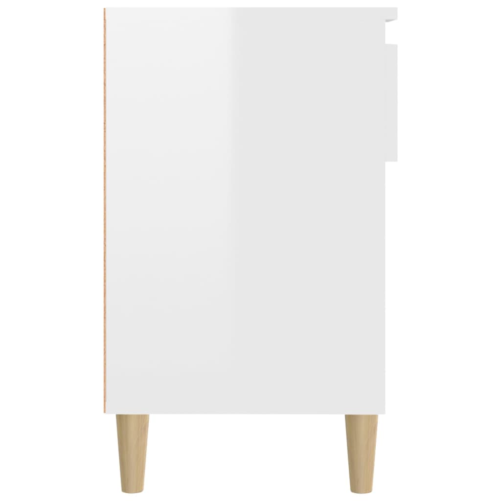 Scarpiera Bianco Lucido 102x36x60 cm in Legno Multistrato