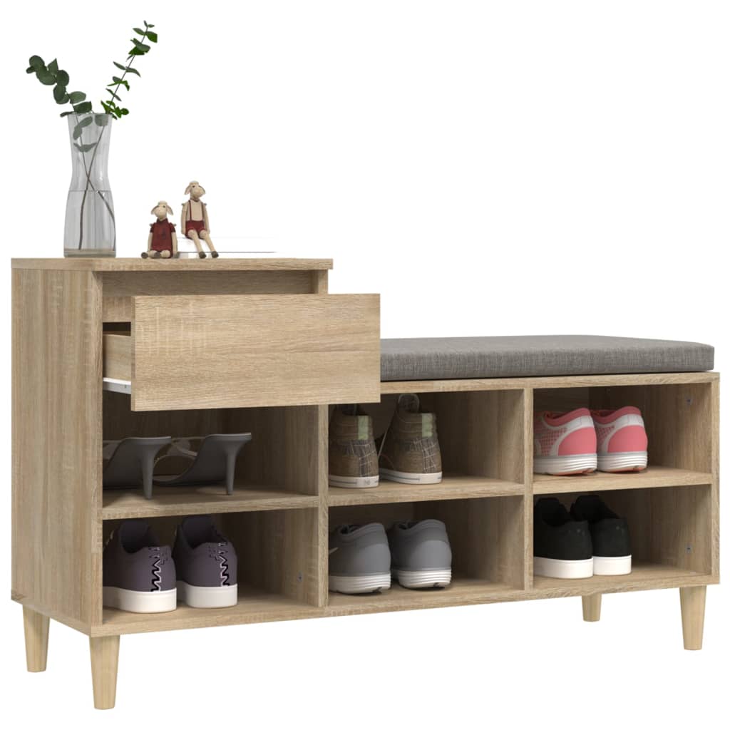 Scarpiera Rovere Sonoma 102x36x60 cm in Legno Multistrato