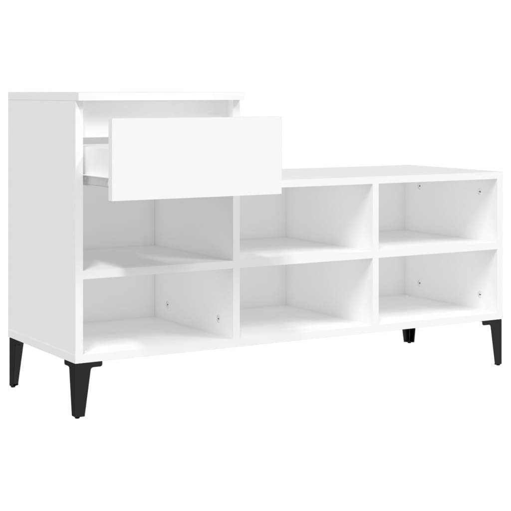 Scarpiera Bianca 102x36x60 cm in Legno Multistrato